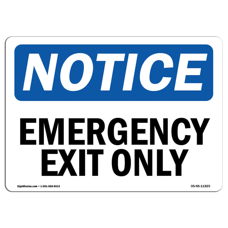 SignMission Emergency Exit Only Sign Wayfair